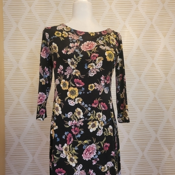 J. Jill Dresses & Skirts - J. JILL Floral Print 3/4 Sleeve Dress Sz XSP